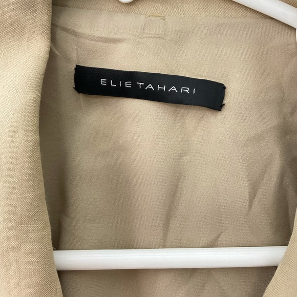 Vintage elie tahari jacket one button blazer tan womens - Picture 3 of 5